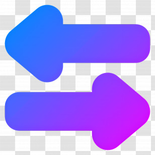 Double Arrow - Blue And Purple Horizontal Arrows Transparent PNG