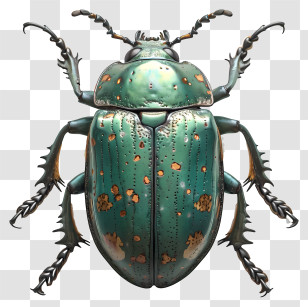 Green Beetle - Detailed Green Beetle Illustration Transparent PNG