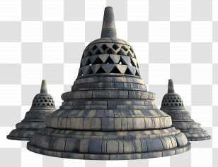 Borobudur Temple - Ancient Stone Stupas Transparent PNG