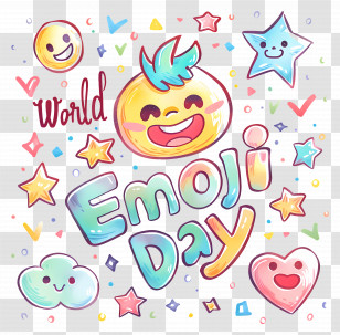 World Emoji Day - Colorful Celebration Of World Emoji Day Transparent PNG