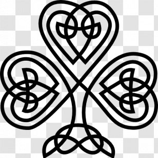 Ireland Shamrock Celts Celtic Knot Clip Art - Black And White Transparent PNG