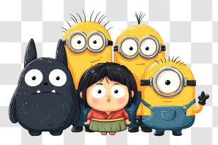 Ghibli Minions - Group Of Cute Cartoon Characters Transparent PNG