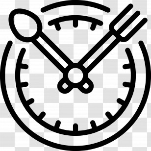 Food Logo - Clock With Fork And Spoon Hands Transparent PNG