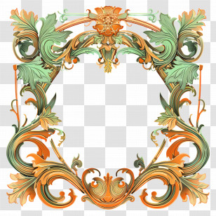 Line Art - Artistic Ornamental Decorative Frame Transparent PNG