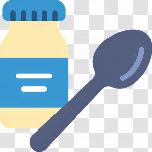 Medicine Spoon - Illustration Of Jar And Spoon In Simple Style Transparent PNG
