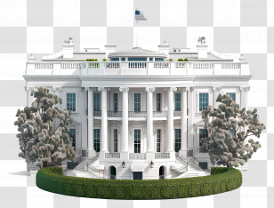 3d House - Historical White Architectural Building Transparent PNG
