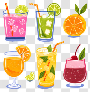 Fizzy Drinks - Refreshing Summer Drinks Illustration Transparent PNG