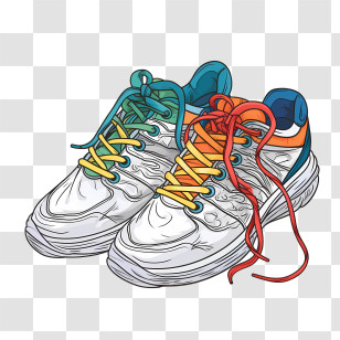 Sneakers - Colorful Sneakers With Laces Transparent PNG