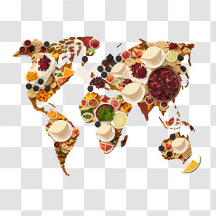 World Food Day
 - World Map Made Of Food Transparent PNG