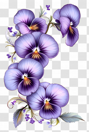 Viola Border - Beautiful Purple Flowers Transparent PNG