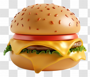 Cheese Burger - Classic Cheeseburger With Fresh Toppings Transparent PNG