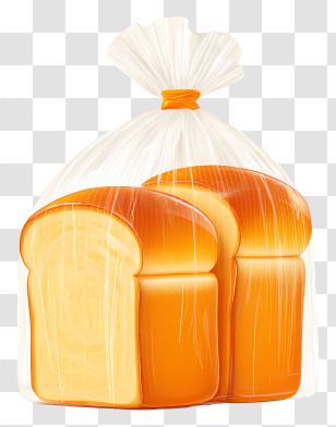 Bread In Plastic Bag - Packaged Bread Loaf Illustration Transparent PNG