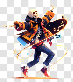 Skeleton Dance - Skateboard Skeleton Dancer Transparent PNG