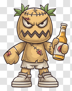 Voodoo Doll Holding Beer - Voodoo Doll Character Transparent PNG