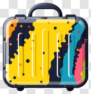 Yellow Suitcase - Colorful Suitcase For Travel Transparent PNG
