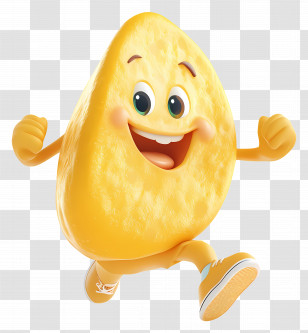 Cartoon Potato Chip - Cheerful Cheese Cartoon Transparent PNG
