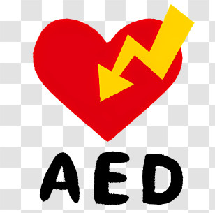 Health - AED Heart With Lightning Bolt Transparent PNG
