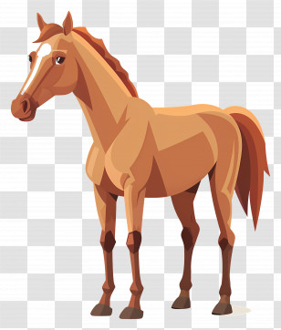 Cartoon Horse - Illustration Of A Brown Horse Transparent PNG