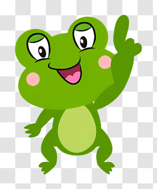 Cartoon - Adorable Green Cartoon Frog Illustration Transparent PNG