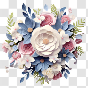 Wedding Floral Art - Paper Craft Floral Bouquet Design Transparent PNG