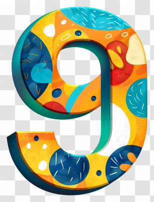 Number 9 - Colorful Number 9 Design Transparent PNG