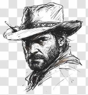 Red Dead Redemption 2 - Cowboy Character Sketch Transparent PNG