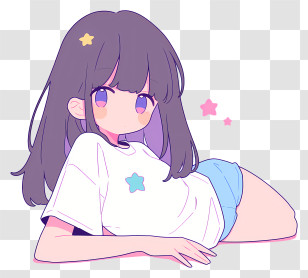 Kawaii Girl - Cute Anime Girl Sticker Transparent PNG