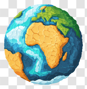 Globe - Colorful Earth Illustration Transparent PNG