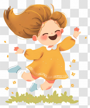 Little Girl Jumping - Happy Jumping Girl Transparent PNG