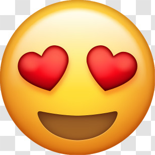 Emoji - Heart Eyes Emoji Showing Love Transparent PNG