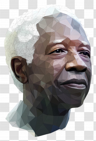 Julius Nyerere - Elderly Man In Low Poly Art Style Transparent PNG