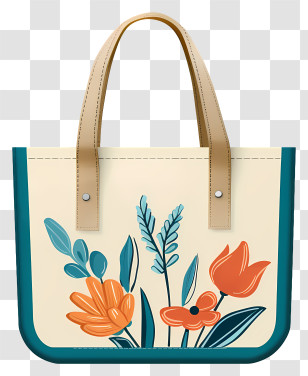 White Tote Bag - Floral Tote Bag Transparent PNG