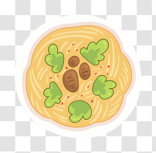 Food - Flatbread Illustration With Fresh Herb Toppings Transparent PNG