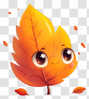 Autumn Leaf Cute - Smiling Cartoon Autumn Leaf Illustration Transparent PNG