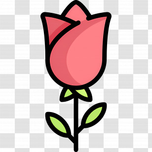Rose Flower - Pink Rose Icon Representing Love And Beauty Transparent PNG