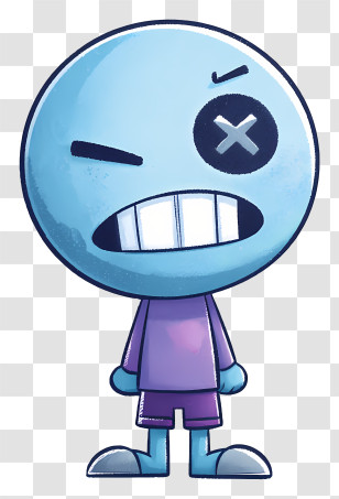 Astro Hurt - Blue Winking Cartoon Character Transparent PNG