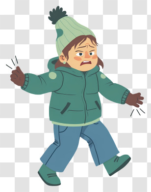 Freezing Boy - Angry Child In Winter Clothes Transparent PNG