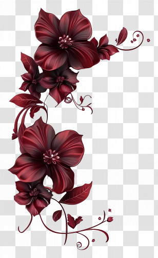 Maroon - Beautiful Red Flowers Transparent PNG