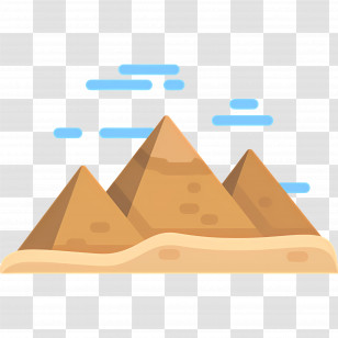 Pyramid - Flat Style Illustration Of Desert Pyramids Transparent PNG