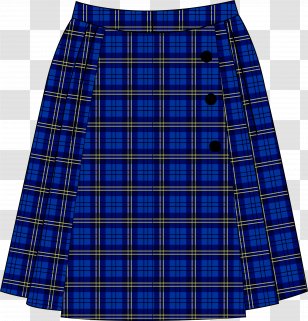 Tartan Cobalt Blue Dress Transparent PNG