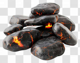 Hot Stones - Glowing Lava Rocks Transparent PNG