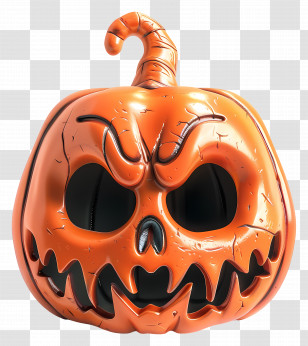 Halloween Mask - Angry Carved Pumpkin For Halloween Decor Transparent PNG