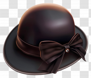 Cloche Hat - Black Bowler Hat With Bow Transparent PNG