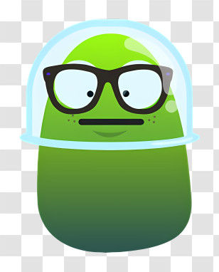 Green Alien - Green Character With Glasses Transparent PNG