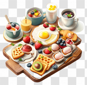 Breakfast Food - Delicious Breakfast Platter Transparent PNG