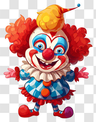 Clown - Colorful Cartoon Clown With Smile Transparent PNG