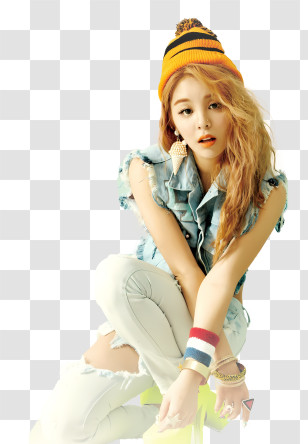 Kpop - Person In Casual Outfit With Beanie Transparent PNG