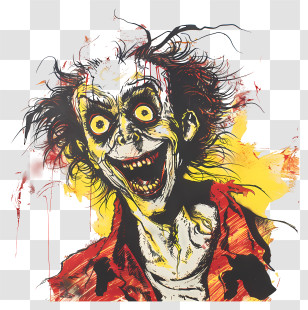 Beetlejuice - Crazy Character With Yellow Eyes And Wild Hair Transparent PNG