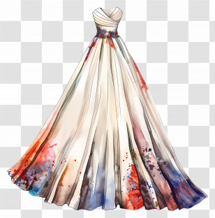 Aline Wedding Dress - Colorful Artistic Dress Design Transparent PNG