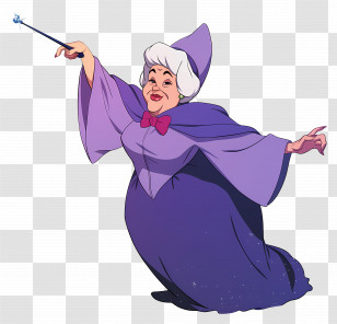 Cinderella Fairy Godmother - Fairy Godmother Waving A Wand Transparent PNG